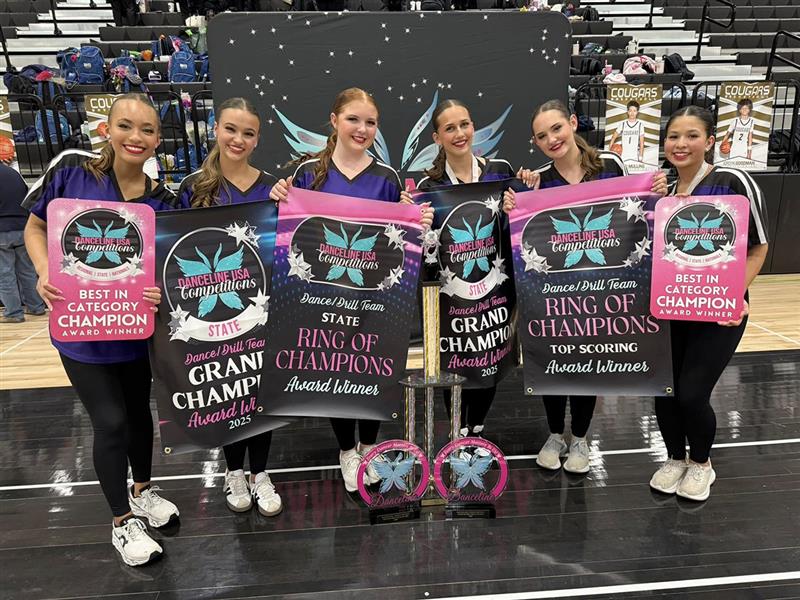 The 2024-2025 Bobcat Belles officers earned Best Overall Officers at Danceline USA State Competition!